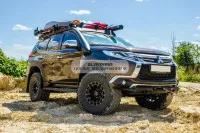 Багажник экспедиционный STC Mitsubishi Pajero Sport 2016+ ШТОРКА дальний и рабочий свет
