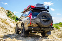 Багажник экспедиционный STC Mitsubishi Pajero Sport 2016+ ШТОРКА дальний и рабочий свет