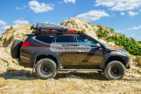 Багажник экспедиционный STC Mitsubishi Pajero Sport 2016+ ШТОРКА дальний и рабочий свет