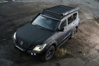 Багажник экспедиционный STC Nissan Patrol Y62 ШТОРКА дальний и задний свет