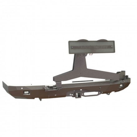 Бампер силовой задний STC тип Revo Toyota Land Cruiser Prado 150 2017+ квадрат, лебедка, калитка центр, под птф