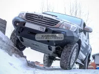 Силовой бампер передний RIVAL алюминиевый Toyota Hilux Vigo 2011-2015 (без ПТФ) 2D.5707.1.B-NL
