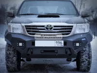 Силовой бампер передний RIVAL алюминиевый Toyota Hilux Vigo 2011-2015 (без ПТФ) 2D.5707.1.B-NL