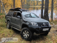 Бампер передний силовой Rival для Volkswagen Amarok 2010+ черный алюминиевый (без ПТФ) 2D.5807.1-NL 