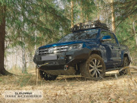 Бампер передний силовой Rival для Volkswagen Amarok 2010+ черный алюминиевый (без ПТФ) 2D.5807.1-NL 