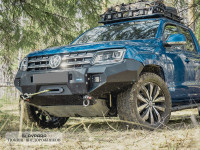 Бампер передний силовой Rival для Volkswagen Amarok 2010+ черный алюминиевый (без ПТФ) 2D.5807.1-NL 