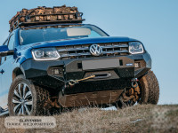Бампер передний силовой Rival для Volkswagen Amarok 2010+ черный алюминиевый (без ПТФ) 2D.5807.1-NL 
