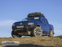 Бампер передний силовой Rival для Volkswagen Amarok 2010+ черный алюминиевый (без ПТФ) 2D.5807.1-NL 