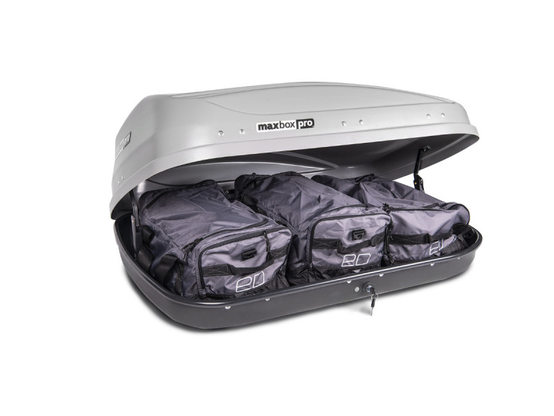 Автобокс MaxBox PRO 430 (малый) серый 136*96*42 см двустороннее открывание Автобокс MaxBox PRO 430 (малый) серый 136*96*42 см двустороннее открывание