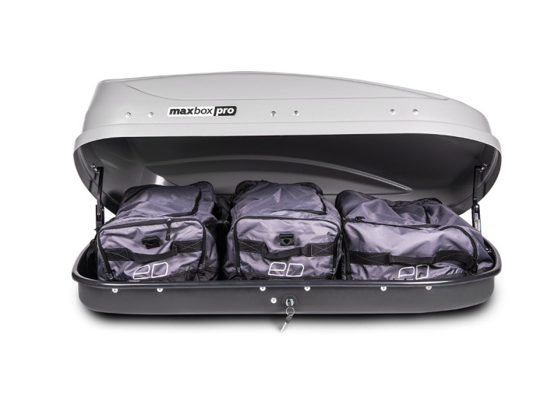 Автобокс MaxBox PRO 430 (малый) серый 136*96*42 см двустороннее открывание Автобокс MaxBox PRO 430 (малый) серый 136*96*42 см двустороннее открывание