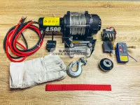 Лебедка для квадроцикла и снегохода 12V PRO TOP 4500lbs/1814 кг стальной трос (138/1)