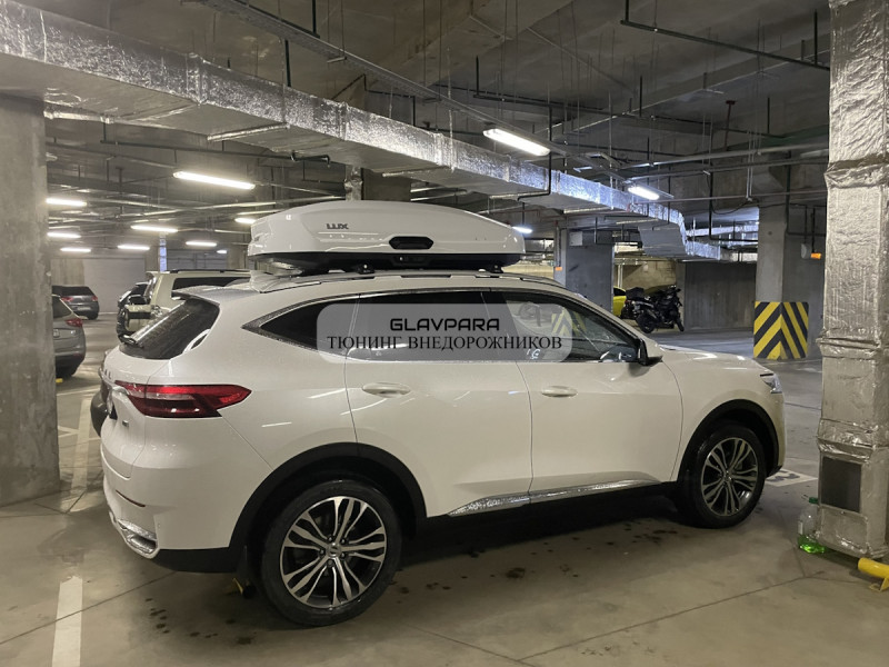 Автобокс LUX TAVR 175 белый глянцевый 450L двусторонний (1750х850х400) Автобокс LUX TAVR 175 белый глянцевый 450L двусторонний (1750х850х400)