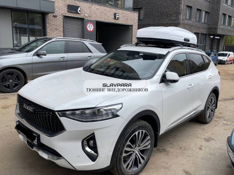 Автобокс LUX TAVR 175 белый глянцевый 450L двусторонний (1750х850х400) Автобокс LUX TAVR 175 белый глянцевый 450L двусторонний (1750х850х400)