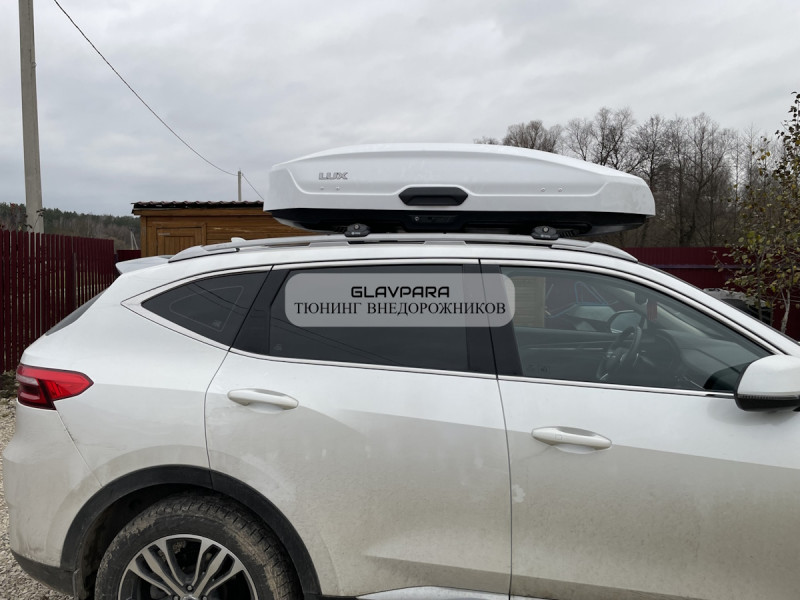 Автобокс LUX TAVR 175 белый глянцевый 450L двусторонний (1750х850х400) Автобокс LUX TAVR 175 белый глянцевый 450L двусторонний (1750х850х400)