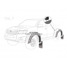 Расширители арок TORBIK для Toyota Hilux 2011-2015 ширина 45 мм + брызговики