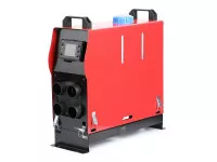 Воздушный автономный отопитель (переносной) 5kW/12V 4 выхода, металл. корпус (КРАСНЫЙ УЗКИЙ), 15*37*37 см, дизельный