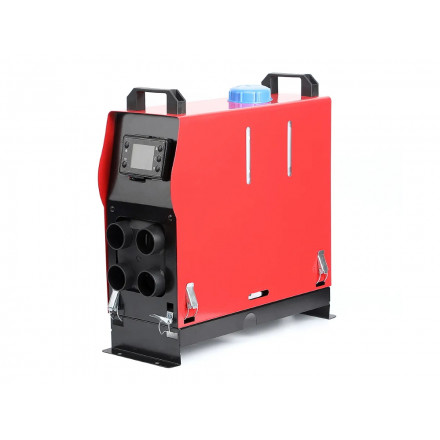 Воздушный автономный отопитель (переносной) 5kW/12V 4 выхода, металл. корпус (КРАСНЫЙ УЗКИЙ), 15*37*37 см, дизельный