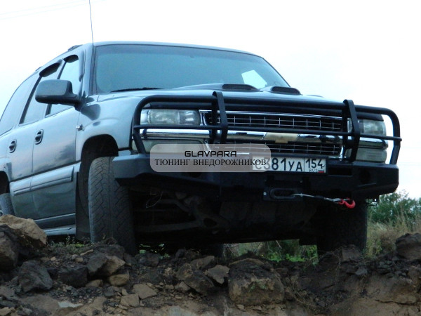 Бампер передний силовой Torque 4x4 с кенгурином и площадкой лебедки для Chevrolet Tahoe