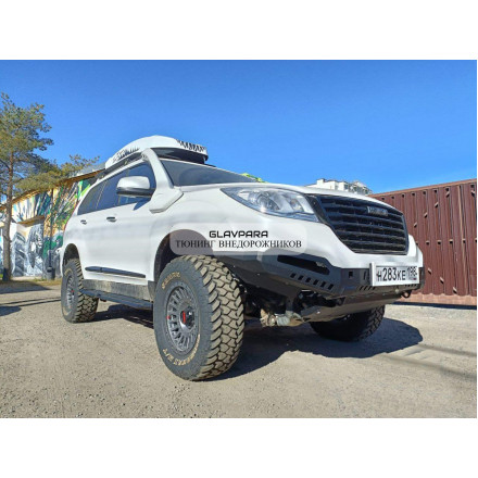 Передний силовой бампер (защита бампера) АМЗ для Haval H9