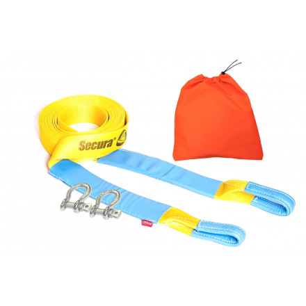 Стропа динамическая рывковая Tplus 11 т/9 м серия PRO "Secura" с шаклами 3,25 т Стропа динамическая рывковая Tplus 11 т/9 м серия PRO "Secura" с шаклами 3,25 т