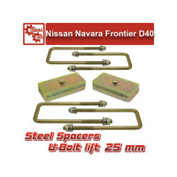 Проставки 25 мм и стремянки рессора-мост Tuning4WD для Nissan Navara D40