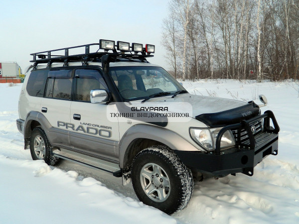 Бампер передний силовой Torque 4x4 для Toyota Prado 90/95 с площадкой под лебедку
