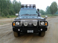 Бампер передний силовой Torque 4x4 для Nissan Patrol Y60 с площадкой под лебедку / под штатную лебедку
