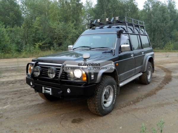 Бампер передний силовой Torque 4x4 для Nissan Patrol Y60 с площадкой под лебедку / под штатную лебедку