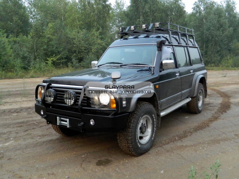 Бампер передний силовой Torque 4x4 для Nissan Patrol Y60 с площадкой под лебедку / под штатную лебедку