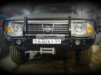 Бампер передний силовой Torque 4x4 для Nissan Patrol Y60 с площадкой под лебедку / под штатную лебедку