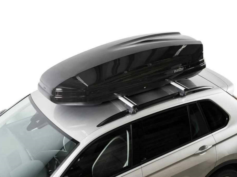 Автомобильный бокс Koffer 1980х820х450 черный глянец (duo open) 480л Автомобильный бокс Koffer 1980х820х450 черный глянец (duo open) 480л