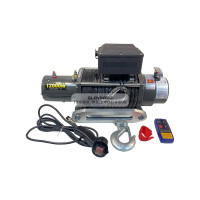 Лебедка электрическая 12V Electric Winch SC 12000lbs / 5443 кг IP66 стальной трос 12мм (влагозащита, радиоуправление,высокая скорость)