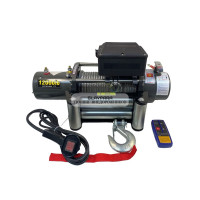 Лебедка электрическая 12V Electric Winch SC 12000lbs / 5443 кг IP66 стальной трос (влагозащита, радиоуправление,высокая скорость)