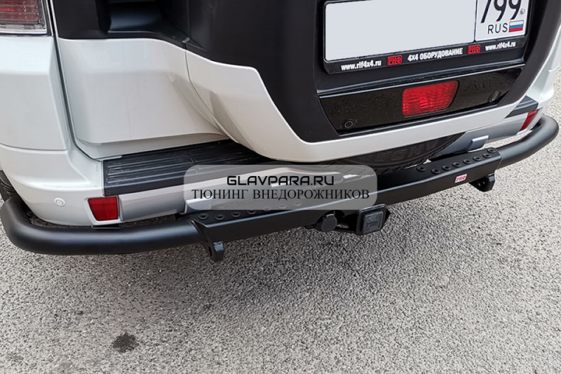 Бампер РИФ силовой задний Mitsubishi Pajero IV c квадратом под фаркоп Бампер РИФ силовой задний Mitsubishi Pajero IV c квадратом под фаркоп