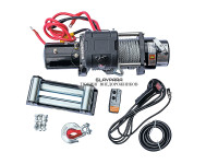 Лебедка электрическая 12V Electric Winch SNC 9500lbs / 4310 кг IP66 стальной трос (влагозащита, радиоуправление,высокая скорость)