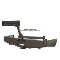 Бампер силовой задний STC Mitsubishi Pajero Sport 2008-2015 квадрат,лебедка,калитка центр