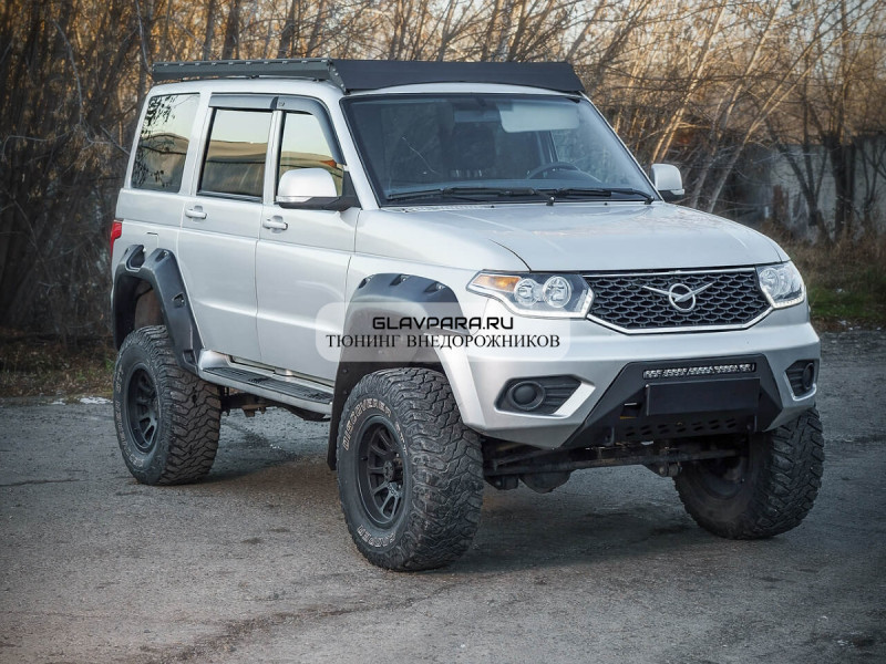 Багажник экспедиционный STC УАЗ Патриот ШТОРКА дальний и рабочий свет Багажник экспедиционный STC УАЗ Патриот ШТОРКА дальний и рабочий свет