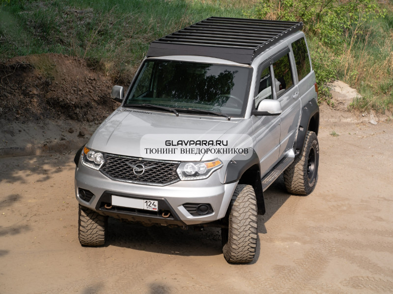 Багажник экспедиционный STC УАЗ Патриот ШТОРКА дальний и рабочий свет Багажник экспедиционный STC УАЗ Патриот ШТОРКА дальний и рабочий свет