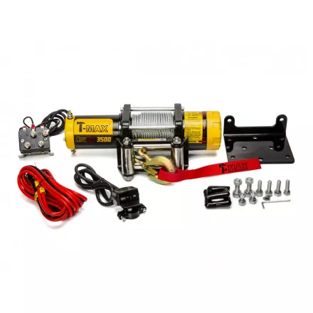 Лебёдка для квадроцикла снегохода T-MAX ATW PRO-3500 1589 кг со стальным тросом Лебёдка для квадроцикла снегохода T-MAX ATW PRO-3500 1589 кг со стальным тросом