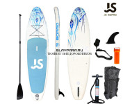 Надувная доска для SUP (САП) серфинга 335*81*15 JS белый/голубой 1 плавник, однослойная