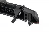 Бампер РИФ силовой задний Toyota Land Cruiser 200 2013-2015 с квадратом под фаркоп, калиткой, фонарями, подсветкой номера