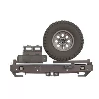   Бампер силовой задний STC для Nissan Patrol Y62 2014-2019 квадрат, калитка справа, канистры слева и справа, под птф
