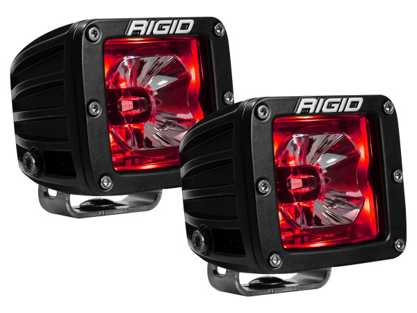 Светодиодные фары RIGID Radiance POD с красной подсветкой корпуса