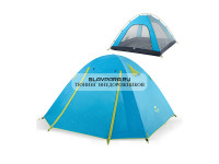 Палатка Naturehike P-Series 2-местная, алюминиевый каркас, голубая