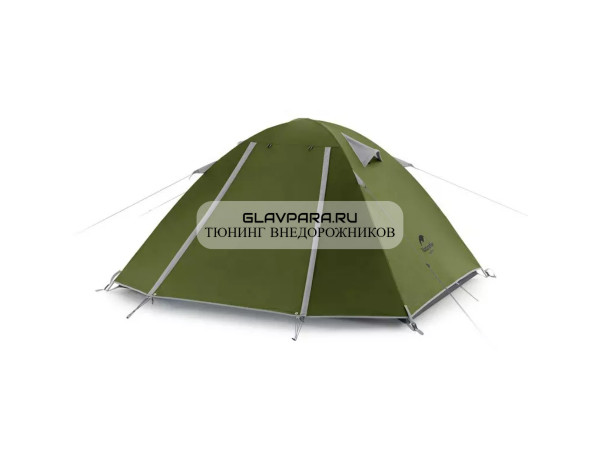 Палатка Naturehike P-Series 2-местная, алюминиевый каркас, темно-зеленый