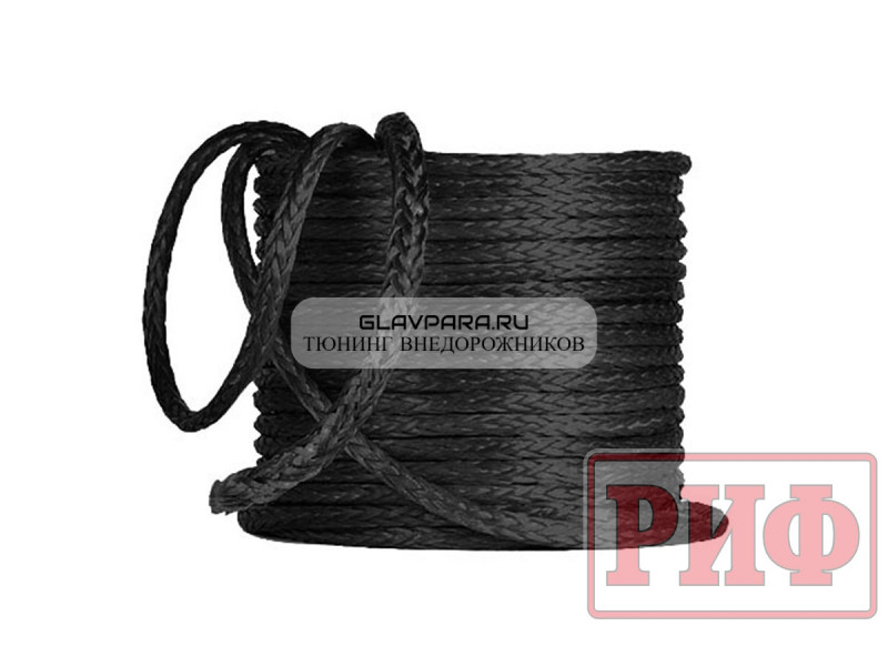 Трос для лебёдки синтетический РИФ 14 мм черный Трос для лебёдки синтетический РИФ 14 мм черный