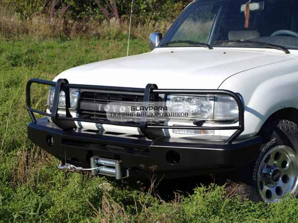 Бампер передний силовой Torque 4x4 для Toyota Land Cruiser 80 с площадкой под лебедку