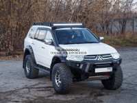 Багажник экспедиционный STC Mitsubishi Pajero Sport 2008-2015 ШТОРКА дальний и рабочий свет