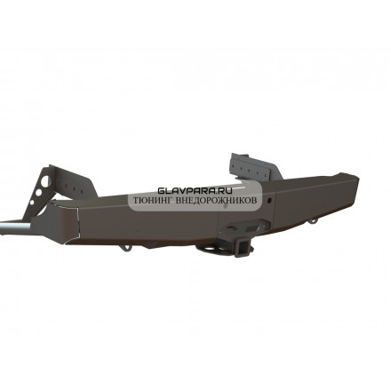 Бампер силовой задний STC для Mitsubishi L200 2015+/Fiat Fullback квадрат, лебедка