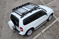 Защита порогов с алюминиевой площадкой диаметром 51 мм (НПС) Chevrolet NIVA с 2009